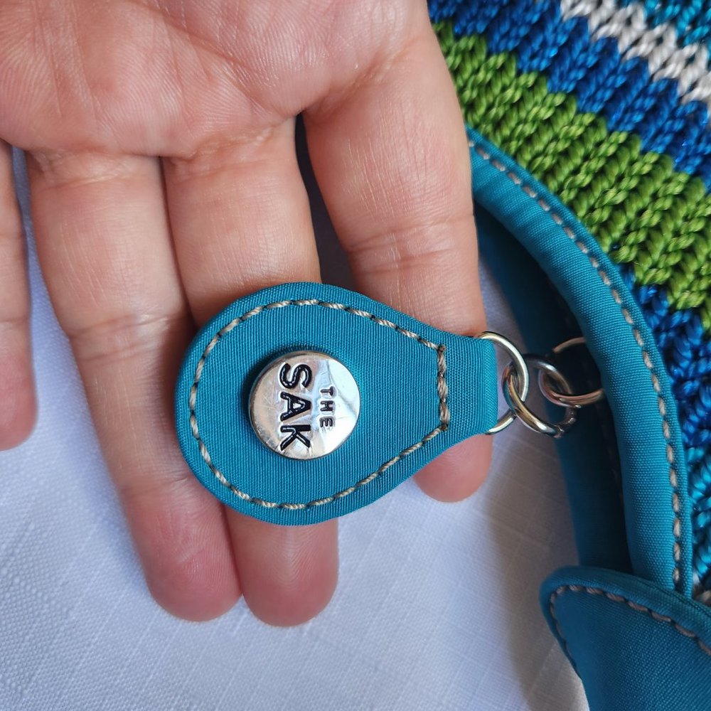 The Sak Blue/Multicolor Sparkly Crochet Knit Women Handbag - Picture 7 of 16